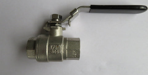 1/2 inch NPT Mash King Stainless Steel Ball Valve - East Coast Hoppers