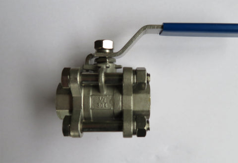 1/2 inch NPT 3pc Stainless Steel Ball Valve - East Coast Hoppers
