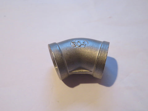 Stainless Steel 45° Elbow - Female 1/2 inch NPT