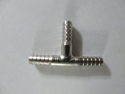 1/4 inch Stainless Steel Barbed Tee - East Coast Hoppers